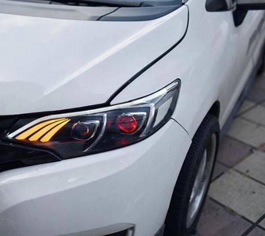 картинка Передние фары для Honda Fit Jazz GK5 2014-2018 г вариант 2 магазин  StreetTuning 