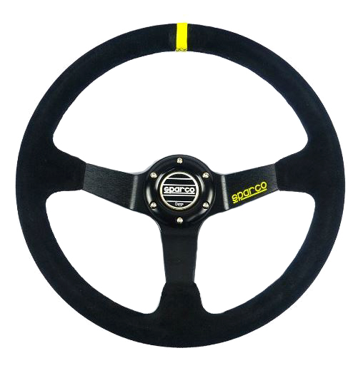 картинка Спортивный руль Sparco Style, замшевый с желтыми вставками магазин  StreetTuning 