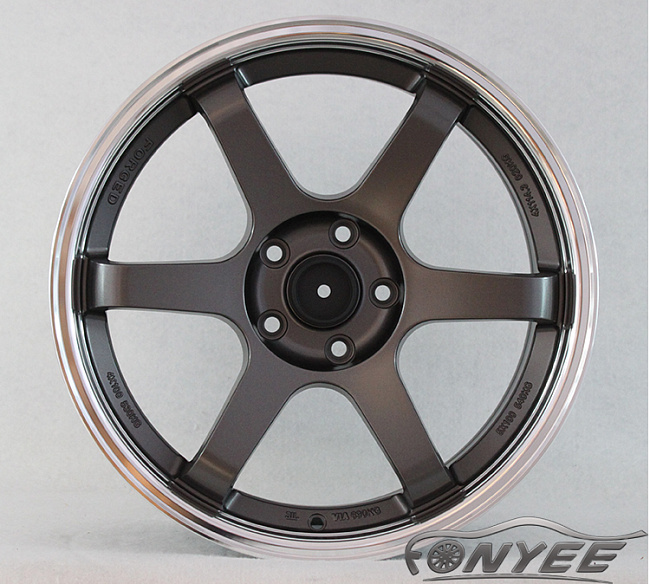 картинка Новые диски Rays TE37 R18 5X112 ET35 J9 серые матовые + хром полка магазин  StreetTuning 