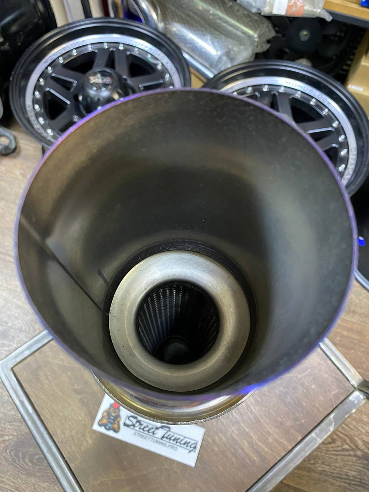 картинка Прямоточная банка HKS Power Style, D-51 x 89 мм, L-480 мм с напылением от магазина  StreetTuning