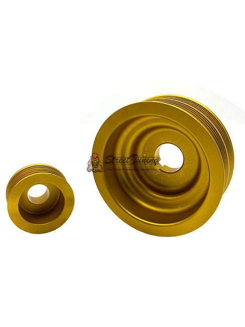 картинка Облегчённый underdrive комплект шкивов Subaru WRX 2.0 EJ20 - 2 шт, золотой магазин  StreetTuning 