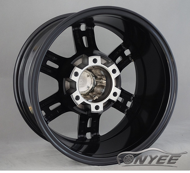 картинка Новые диски Powcan модель 8 R16 J8 ET-15 6x139,7 черный глянец + серебро магазин  StreetTuning 