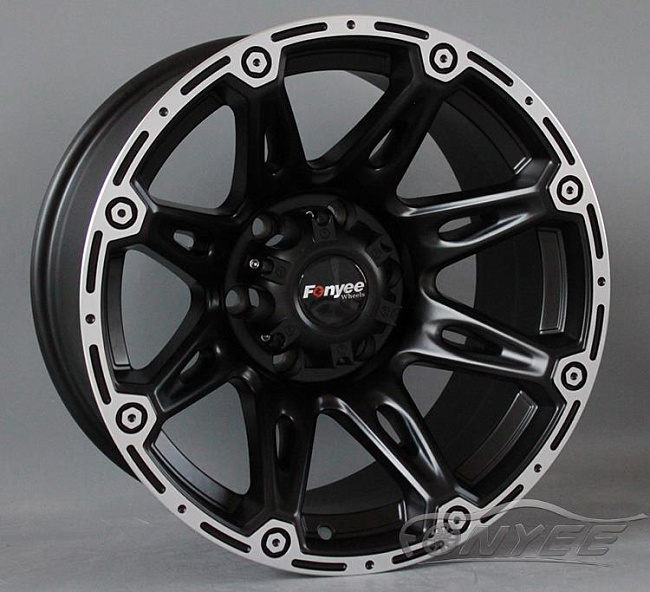 картинка Новые диски Formula R16 6x139,7 ET-44 J10 черный мат + серебро с красной оконтовкой магазин  StreetTuning 