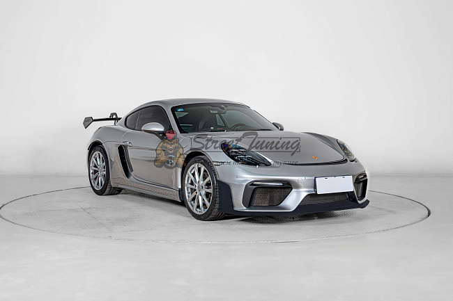 картинка Передний сплиттер GT4 RS в сборе для Porsche 718 Boxster (982) и Cayman (982C) 2017+ магазин  StreetTuning 