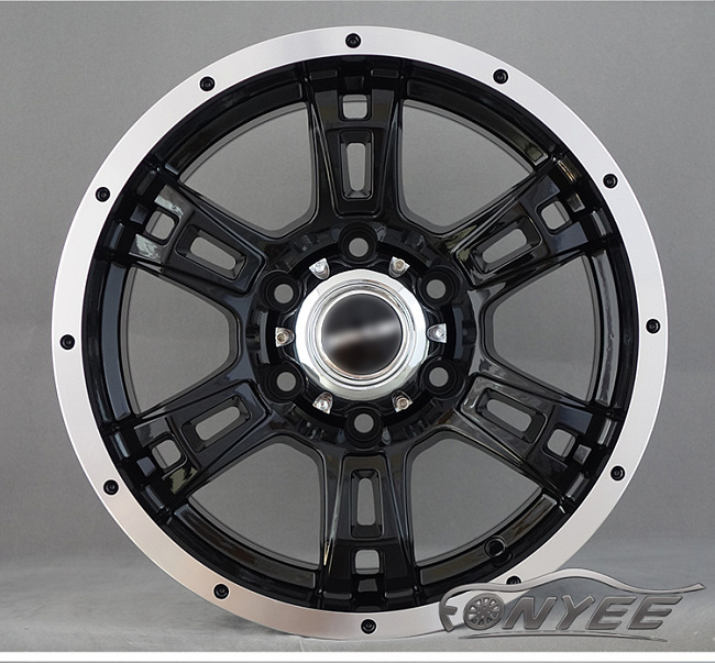 картинка Новые диски Powcan модель 8 R16 J8 ET-15 6x139,7 черный глянец + серебро магазин  StreetTuning 