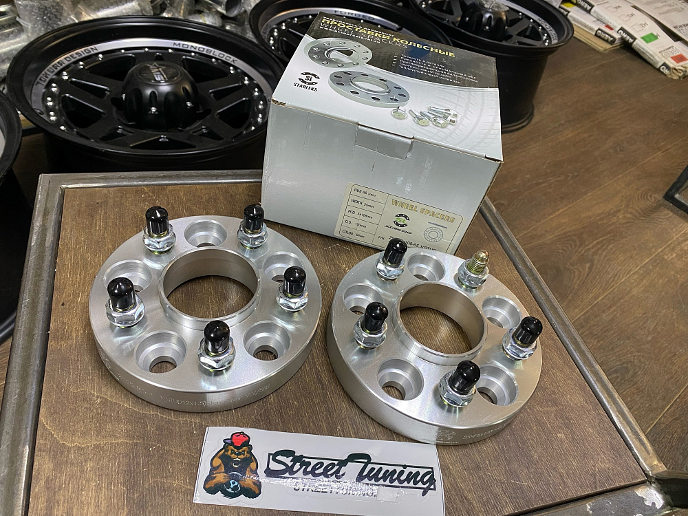картинка Проставка Starleks 25 мм 5x108 12x1.5 цо 65.1 - Silver от магазина  StreetTuning