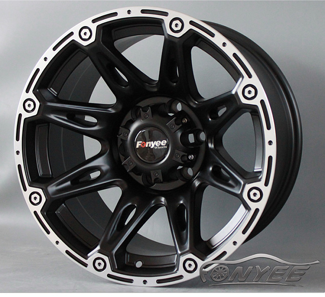 картинка Новые диски Formula R16 6x139,7 ET-44 J10 черный мат + серебро с красной оконтовкой магазин  StreetTuning 