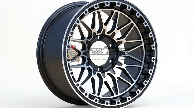 картинка Диски LS 1341 R17 J9 ET0 6X139.7 black  + polished магазин  StreetTuning 