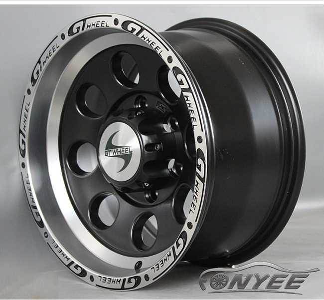 картинка Новые диски GT Wheel R15 6X139,7 ET0 J8 черные с серебристой полкой магазин  StreetTuning 