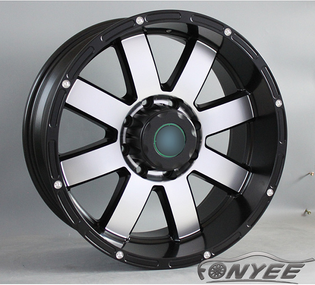 картинка Новые диски R wheels R20 8X165,1 ET0 J9 черный мат + серебро магазин  StreetTuning 